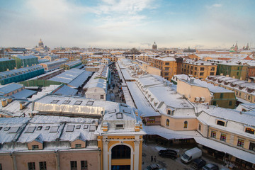 Wall Mural - Rooftop cityscape of Saint Petersburg in winter time