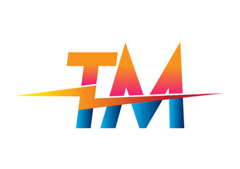 Letter TM logo with Lightning icon, letter combination Power Energy Logo design for Creative Power ideas, web, business and company.