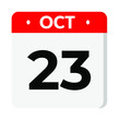 23 October calendar icon