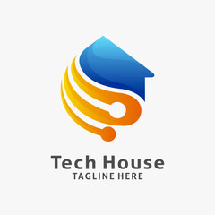 Wall Mural - Tech house logo design