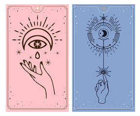 moon and sun hands, vintage fortune teller hand with palm reading chart. sketch graphic illustration