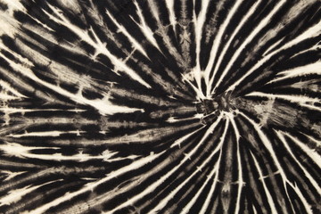 Wall Mural - black and white abstract spiral tie dye pattern.