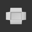 © sabelskaya - Upper view open white carton box realistic vector mockup illustration isolated.