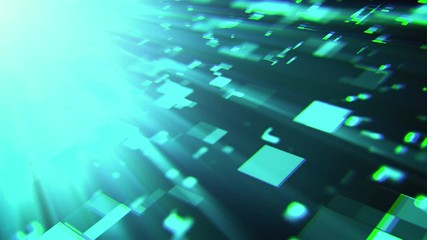 Poster - 3d rendering of technology and data processing. Computer generated modern information backdrop