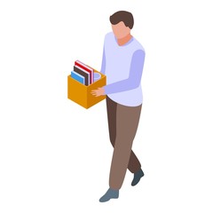 Poster - Fired office worker icon. Isometric of fired office worker vector icon for web design isolated on white background