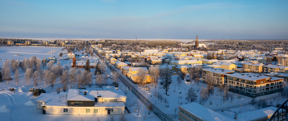 Poster - The town of Raahe in winter time