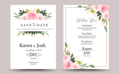 set of wedding invitation card