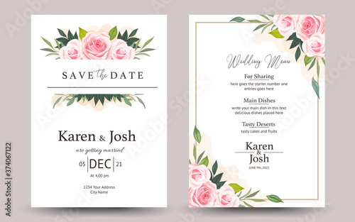 set of wedding invitation card Poster Mural XXL