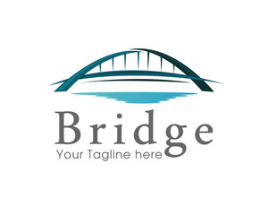 Wall Mural - abstract Bridge drawing art logo design template