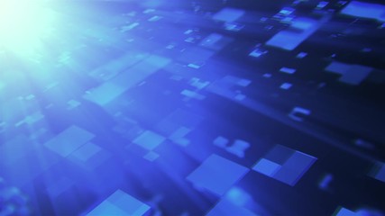 Poster - 3d rendering of technology and data processing. Computer generated modern information backdrop