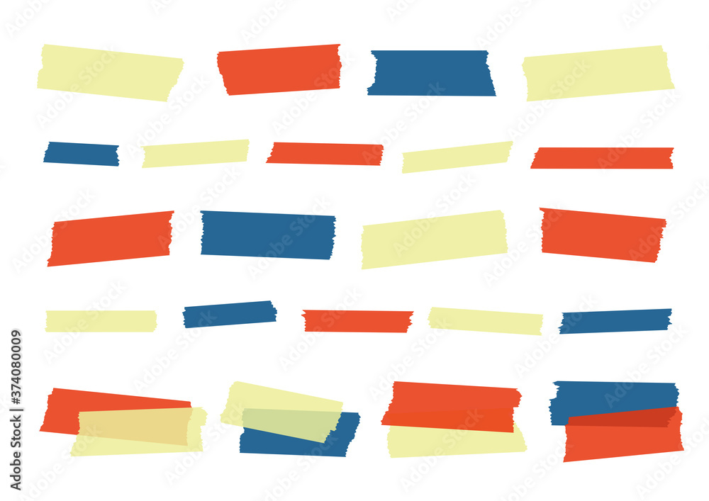 夏 レトロ お祭り 可愛い ポップ マスキングテープ ベクター 素材 Wall Mural Popo123