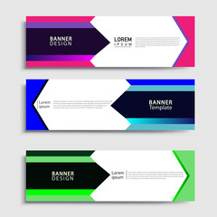 Vector abstract web banner design template sets. Collection of web banner template. Abstract geometric web design banner template.