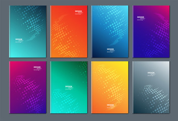 Poster - Technology dot modern abstract composition. Text frame surface. brochure cover design. Title sheet model set. Front page font.