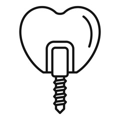 Wall Mural - Small tooth implant icon. Outline small tooth implant vector icon for web design isolated on white background