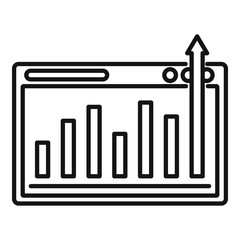 Poster - Graph chart mission icon. Outline graph chart mission vector icon for web design isolated on white background