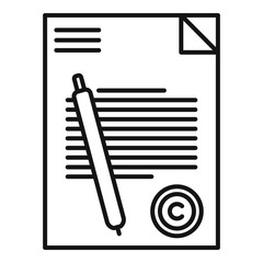 Poster - Mission document icon. Outline mission document vector icon for web design isolated on white background