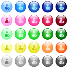 Wall Mural - Download user account icons in color glossy buttons