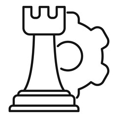 Poster - Mission chess rock icon. Outline mission chess rock vector icon for web design isolated on white background