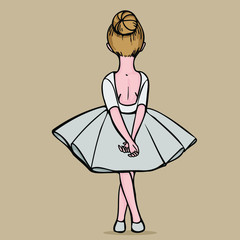 the little balerina stands with her back colored