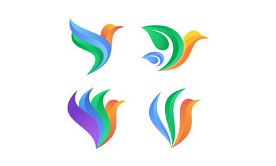 Wall Mural - Modern bird colorful logo design vector