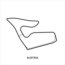 Austria Circuit. Motorsport Race Track Vector Map
