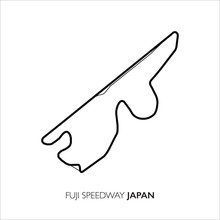 Fuji Speedway Circuit, Japan. Motorsport Race Track Vector Map