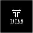 Initial Letter T Titan Shield logo design