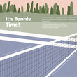 © Екатерина Окунева - Tennis court vector flat illustration with text space and textures. Active lifestyle, tennis tourney or championship.