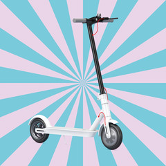 Wall Mural - White Modern Eco Electric Kick Scooter . 3d Rendering