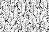 Fototapeta Boho - Seamless pattern of hand drawn vector feathers