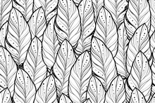 Seamless Pattern Of Hand Drawn Vector Feathers