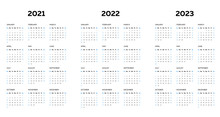 The 2021 2022 2023 Calendar Template With Vertical Monthly Columns