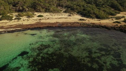 Sticker - drone flight over the Bay city of Colònia de Sant Jordi mallorca Spain