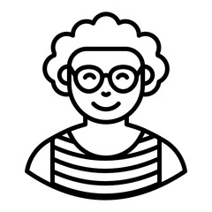 Poster - 
Man wearing glasses, designer line  style 
