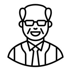 Sticker - 
Man wearing glasses, historian icon in line style 
