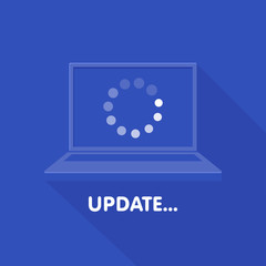 Fototapete - System software update and upgrade concept. Loading process in laptop screen. Vector
