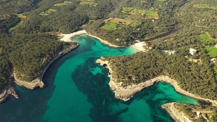 Sticker - aerial view of island Mallorca the natural Park Mondrago