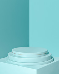 Poster - Light cyan podium, 45 degrees view