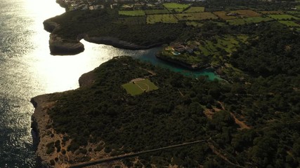 Canvas Print - aerial view of island Mallorca the natural Park Mondrago