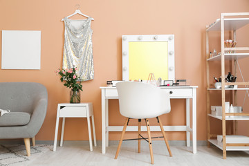 Wall Mural - Stylish interior of modern dressing room