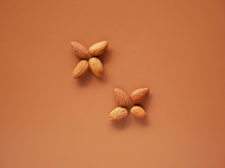 Wall Mural - Almonds isolated on background, nut beans	