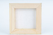 wooden picture frame with painting canvas