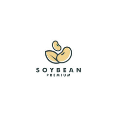 Wall Mural - Soybean Logo template design. Health Food icon logotype vector illustration