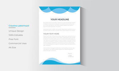 Business Letterhead modern style abstract elegant minimal clean and creative Letterhead corporate company business letterhead template design