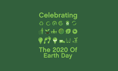 Wall Mural - Set Earth Day 2020 text- for Earth anniversary day vector