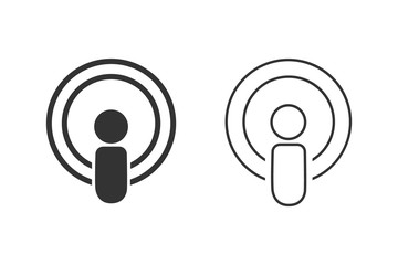 Wall Mural - Podcast line icon set. Vector illustration