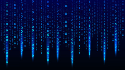 Leinwandbilder - Digital background. Big data. Hacker concept. Abstract matrix. Computer generated many numbers. Vector Illustration