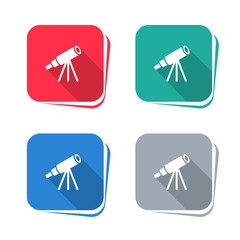 Wall Mural - Telescope icon on square button