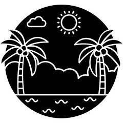 Poster - 
Beautiful design icon of summer, beach landscape vector 
