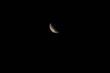 Very detailed moon in the sky on black background